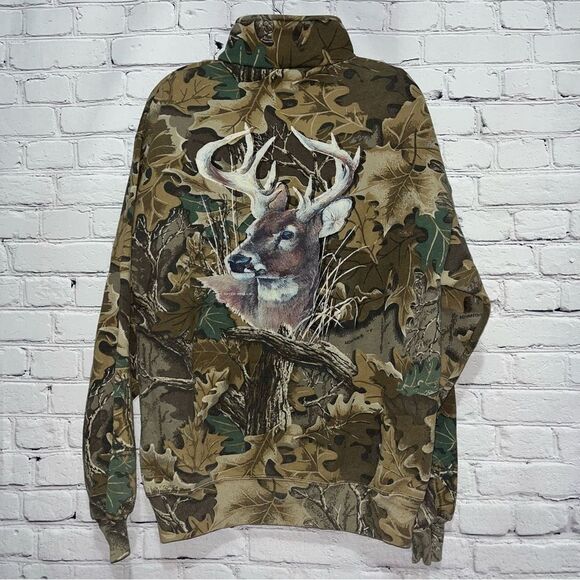 Vintage 90s Camo Trophy Buck Dixie Outfitters Sweatshirt Size Large - Picture 16 of 16